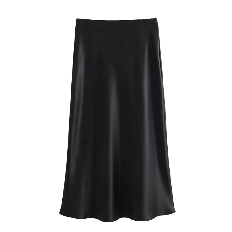 Madison Satin Midi Skirt