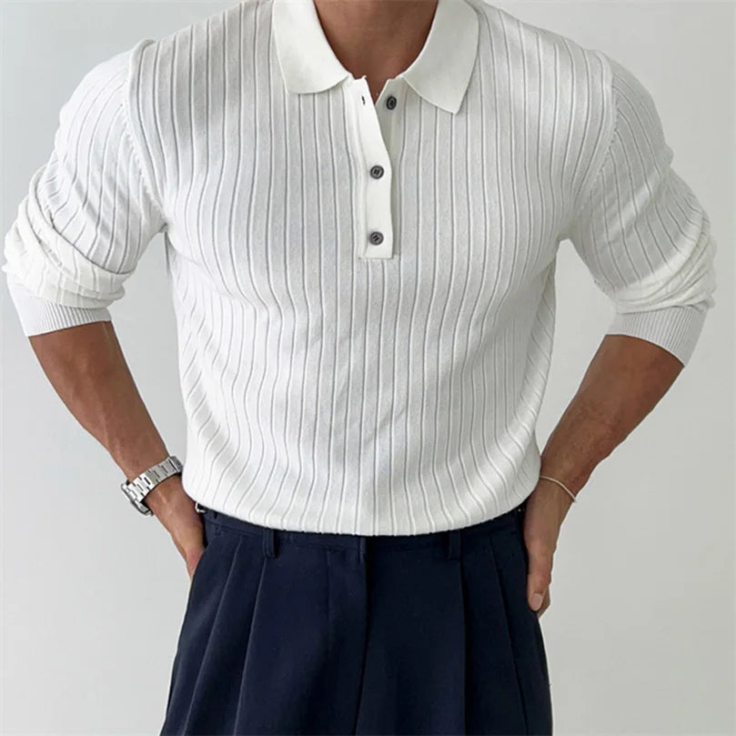 Ribbed Utopian Long Sleeve Polo