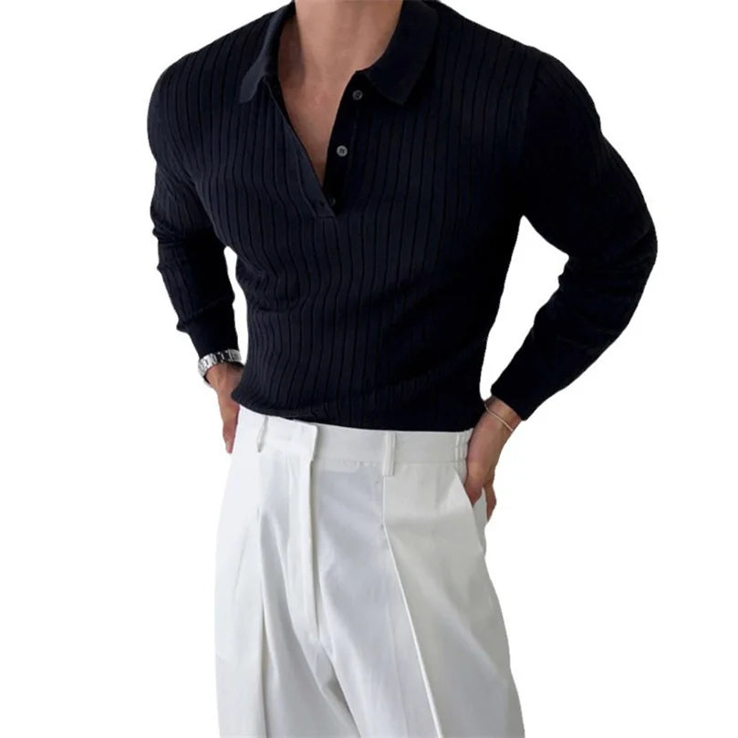 Ribbed Utopian Long Sleeve Polo